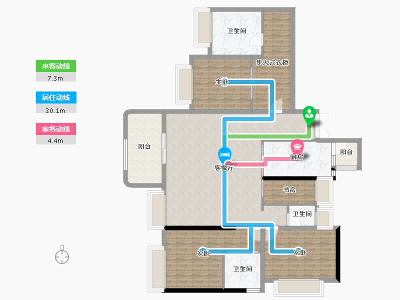 重庆-重庆市-仁和西里-137.60-户型库-动静线