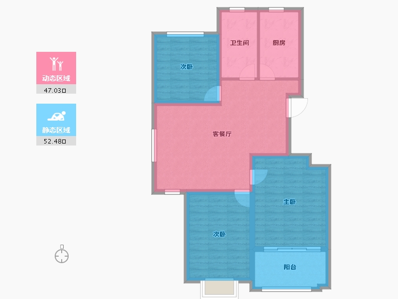 山东省-烟台市-悦岛蓝湾-89.61-户型库-动静分区