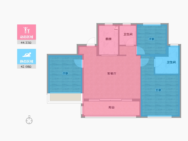 浙江省-绍兴市-保亿湖风雅园-77.60-户型库-动静分区