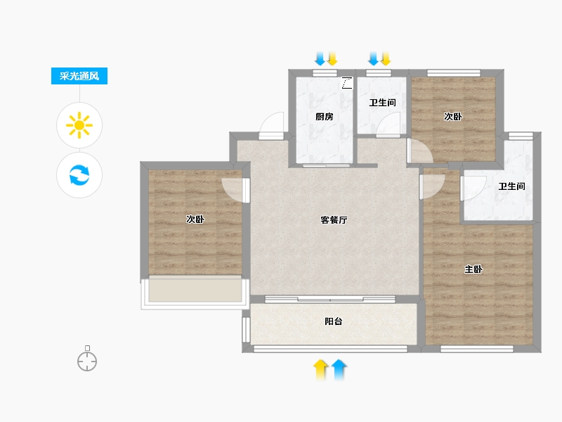 浙江省-绍兴市-保亿湖风雅园-77.60-户型库-采光通风