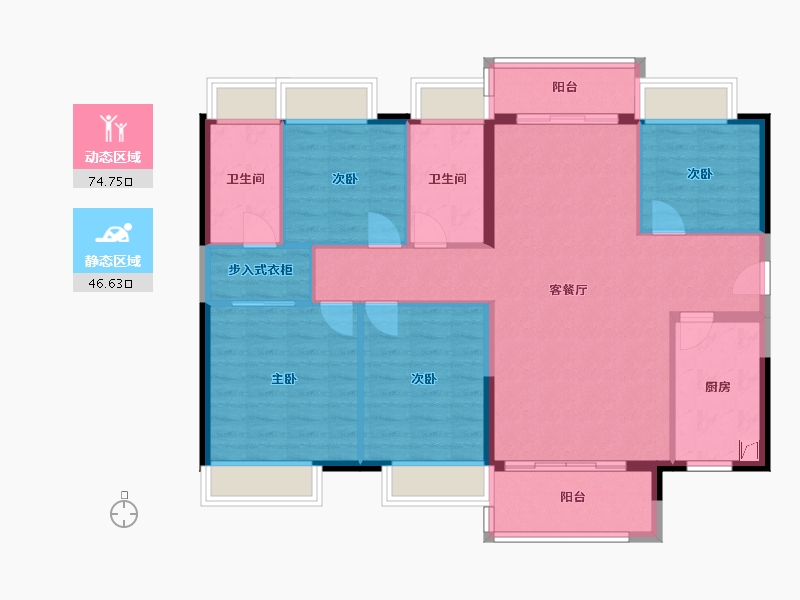 广东省-珠海市-保利碧桂园-110.00-户型库-动静分区