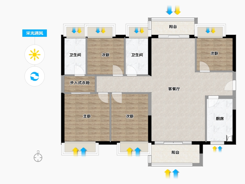 广东省-珠海市-保利碧桂园-110.00-户型库-采光通风