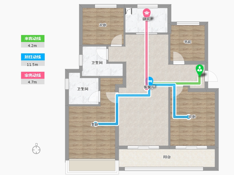 浙江省-绍兴市-保亿湖风雅园-94.41-户型库-动静线