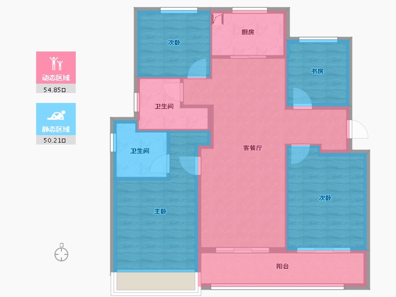 浙江省-绍兴市-保亿湖风雅园-94.41-户型库-动静分区