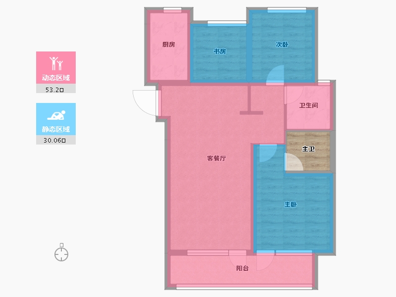 山东省-烟台市-石药健康城-76.48-户型库-动静分区