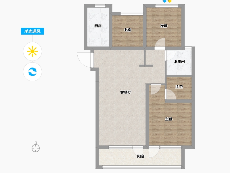 山东省-烟台市-石药健康城-76.48-户型库-采光通风