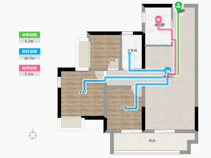 河南省-鹤壁市-融创御府-69.61-户型库-动静线