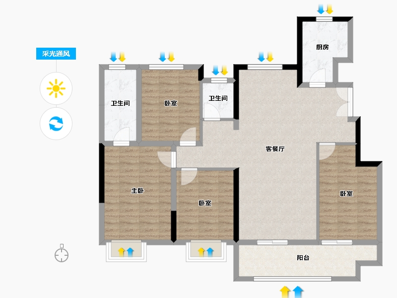 江苏省-徐州市-万城花开-112.12-户型库-采光通风