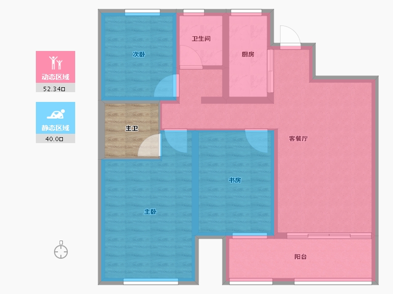 山东省-烟台市-悦岛蓝湾-86.40-户型库-动静分区