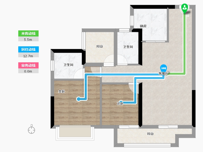 河南省-鹤壁市-融创御府-69.60-户型库-动静线