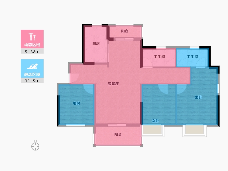 河南省-鹤壁市-融创御府-82.40-户型库-动静分区