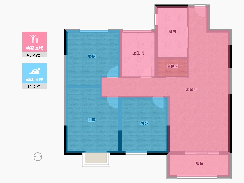 江苏省-徐州市-心怡小镇-102.53-户型库-动静分区