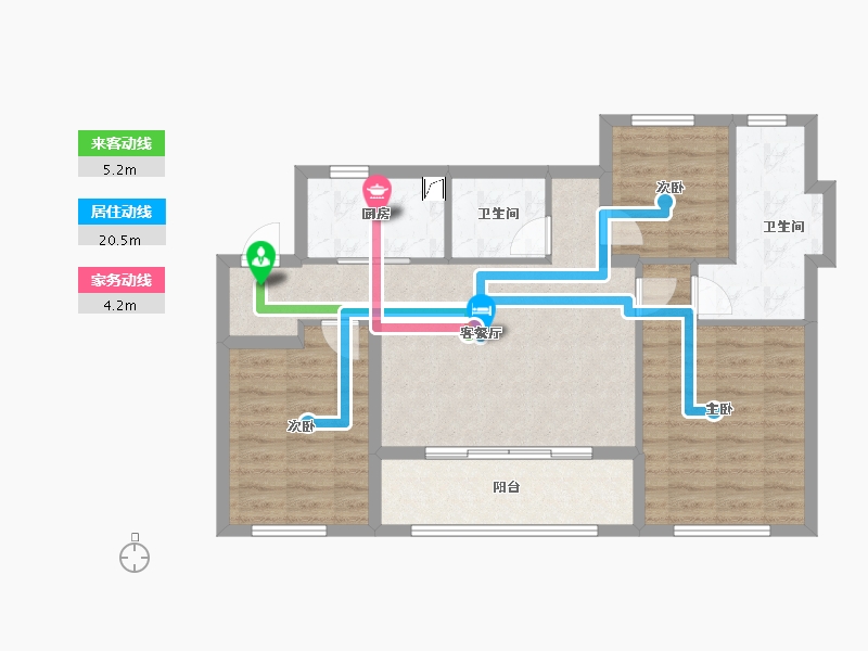 浙江省-绍兴市-保亿湖风雅园-80.00-户型库-动静线