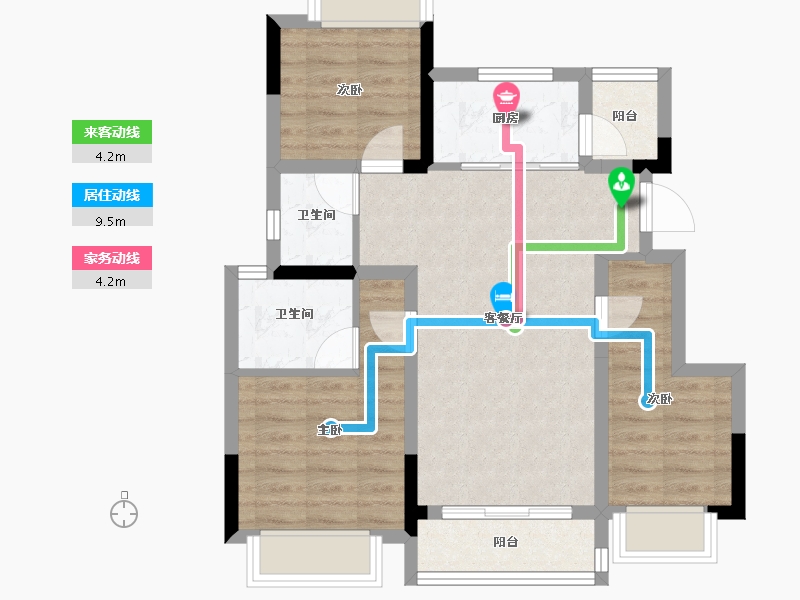 重庆-重庆市-金融街九龙金悦府-68.41-户型库-动静线