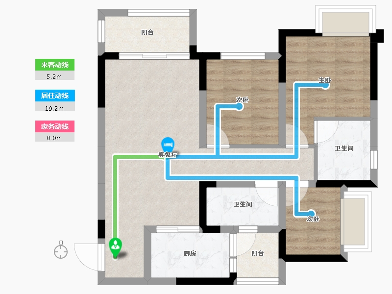 重庆-重庆市-中建滨江星城-67.00-户型库-动静线