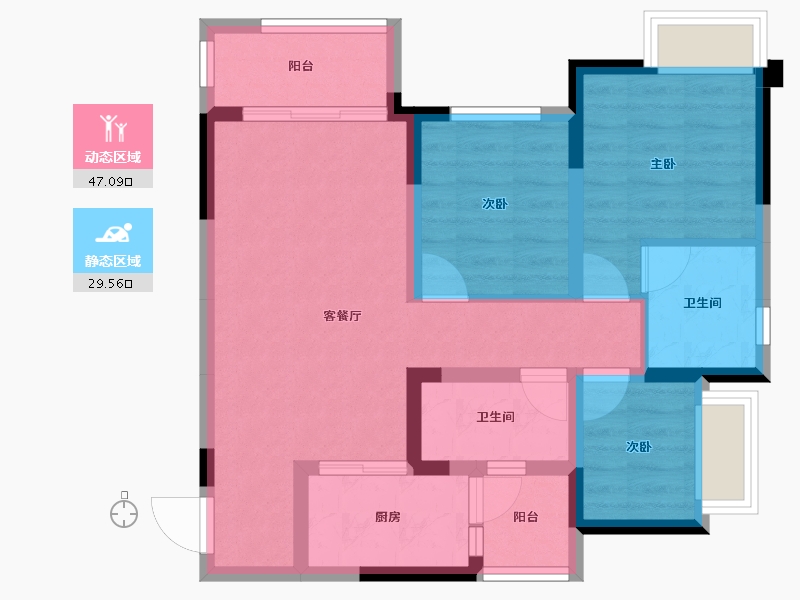 重庆-重庆市-中建滨江星城-67.00-户型库-动静分区