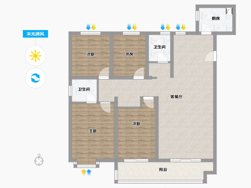 江苏省-连云港市-福居·新天地-112.00-户型库-采光通风