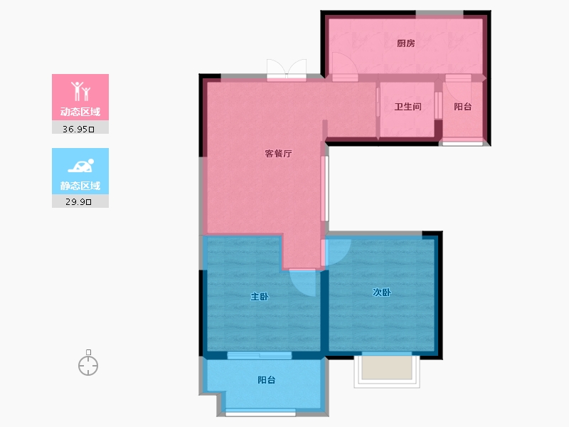 陕西省-西安市-紫薇东进-70.00-户型库-动静分区