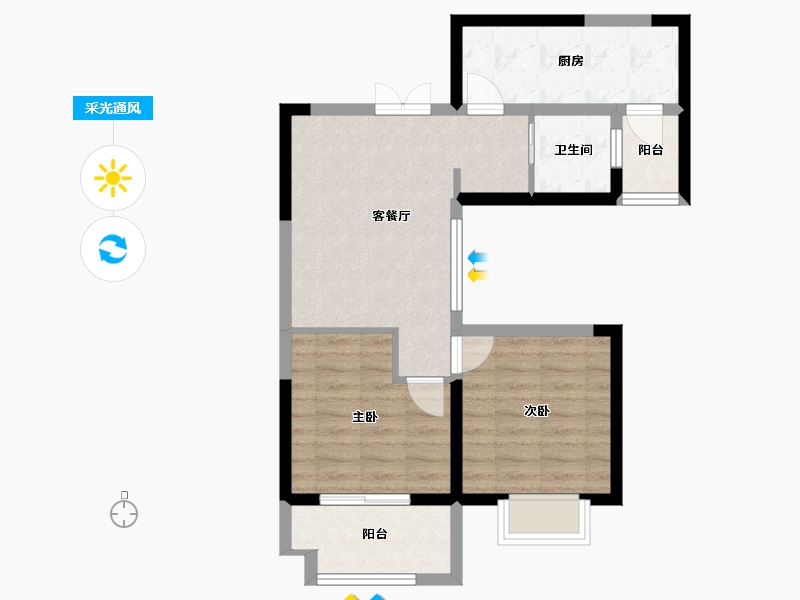 陕西省-西安市-紫薇东进-70.00-户型库-采光通风