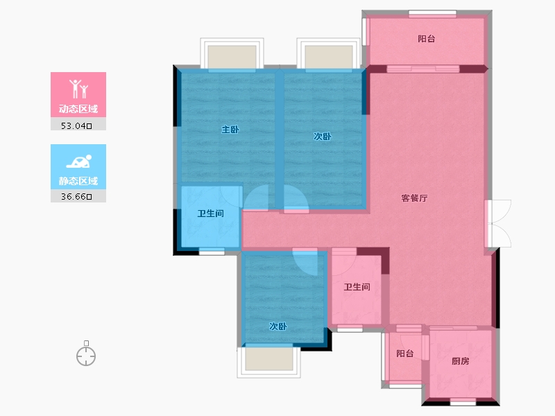 重庆-重庆市-建工半山郡-79.20-户型库-动静分区