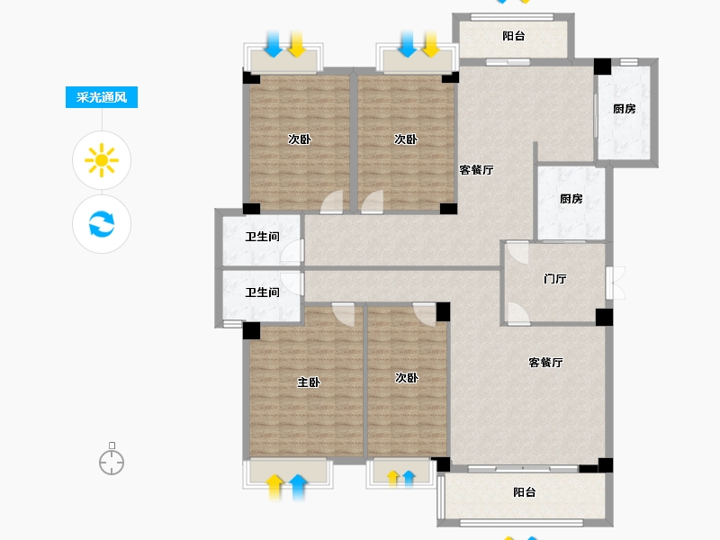 福建省-福州市-德成楼-180.00-户型库-采光通风