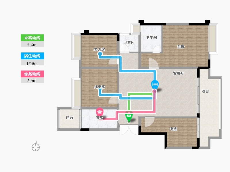 重庆-重庆市-金科联发東悦府-165.08-户型库-动静线