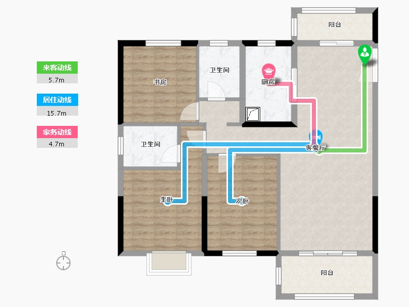 江苏省-徐州市-悦景华府-104.76-户型库-动静线