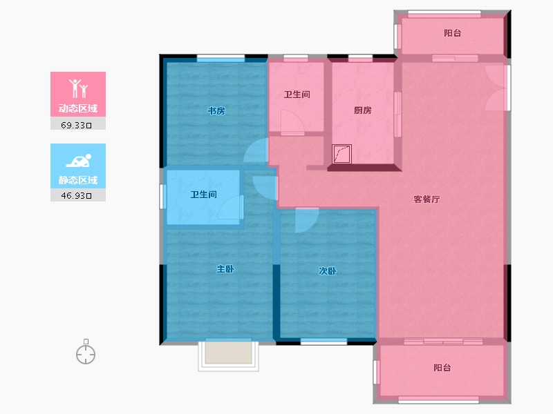 江苏省-徐州市-悦景华府-104.76-户型库-动静分区