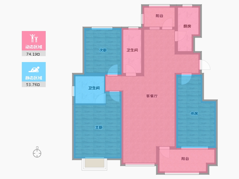 山东省-青岛市-裕东新府-113.50-户型库-动静分区