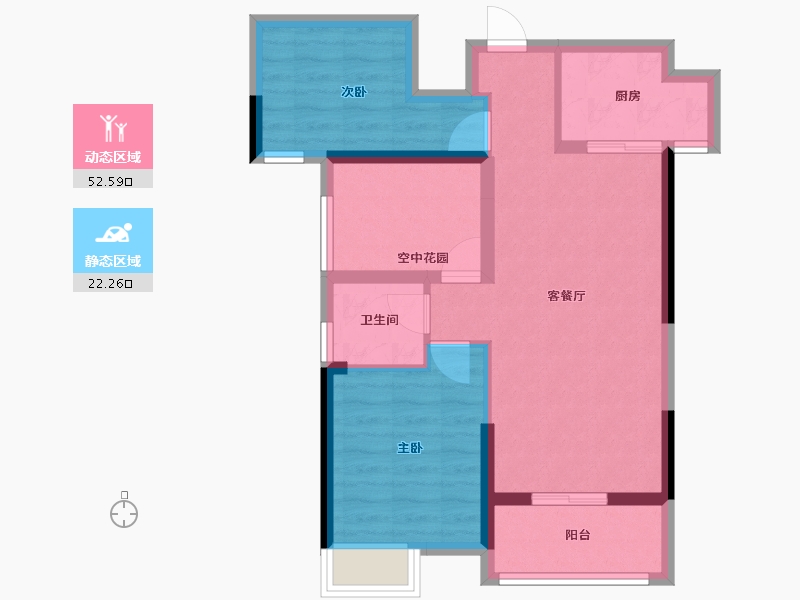 广东省-江门市-印象海伦湾-66.14-户型库-动静分区