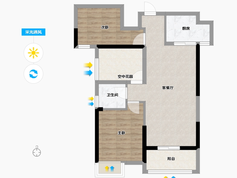 广东省-江门市-印象海伦湾-66.14-户型库-采光通风