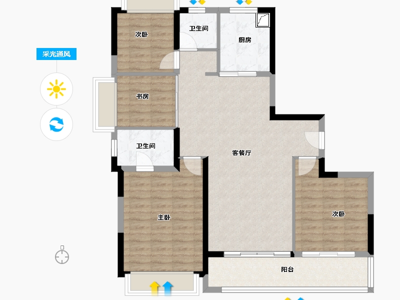 江苏省-无锡市-和玺-101.44-户型库-采光通风