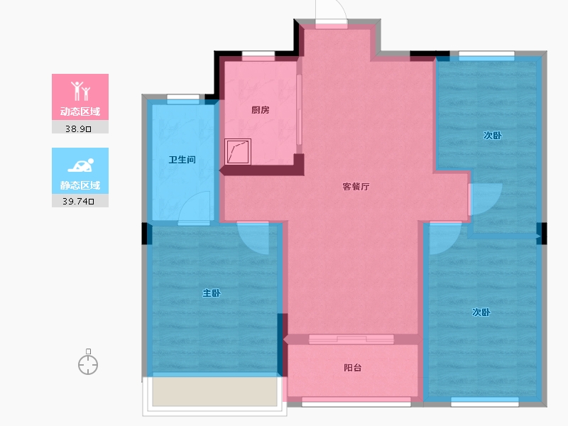 浙江省-绍兴市-天樾东府-69.60-户型库-动静分区