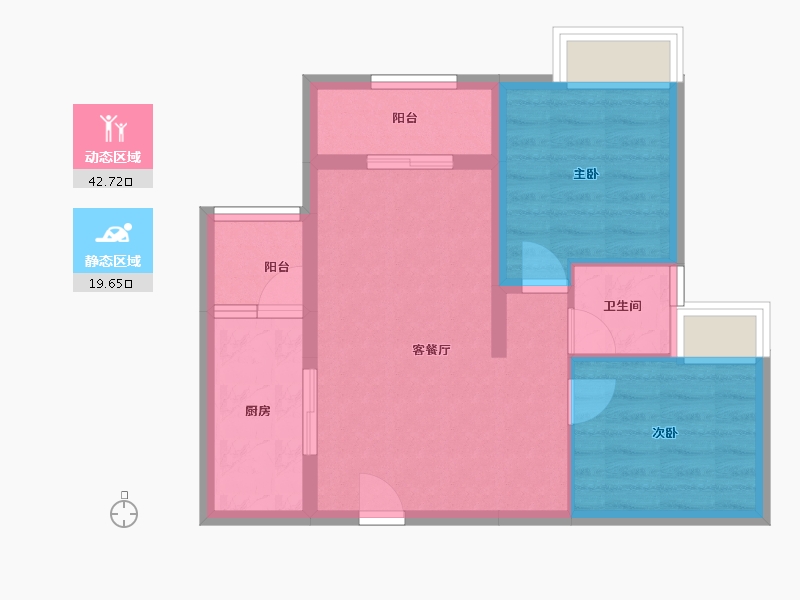 重庆-重庆市-仁和西里-55.15-户型库-动静分区