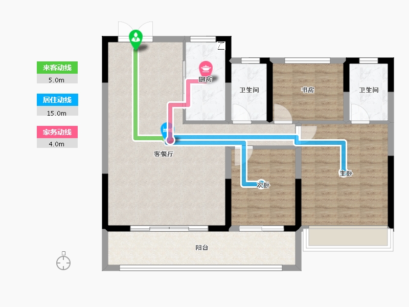 浙江省-台州市-金茂临江上城-95.21-户型库-动静线