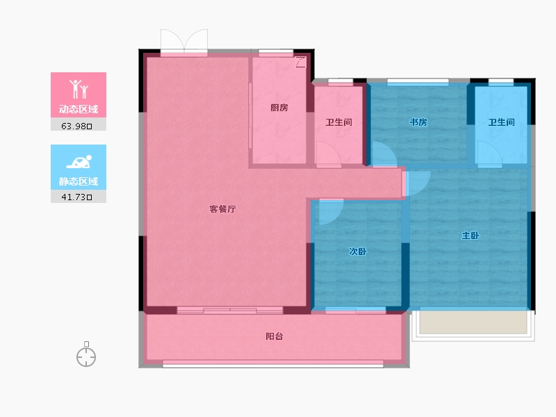 浙江省-台州市-金茂临江上城-95.21-户型库-动静分区