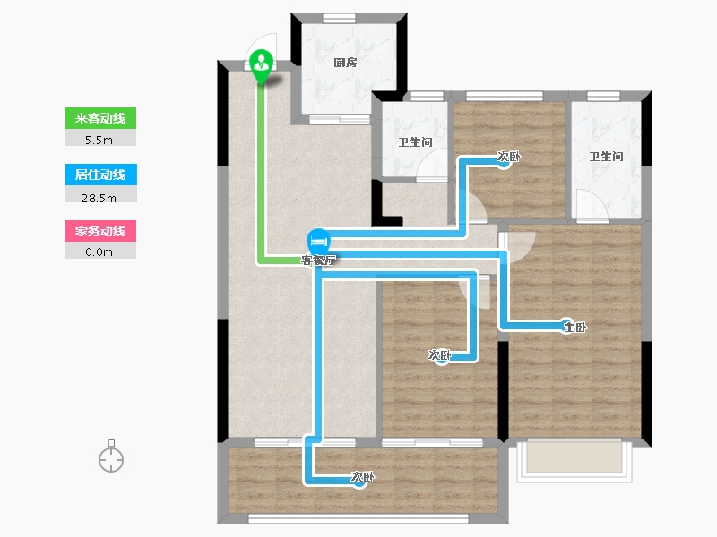 浙江省-金华市-永康一方万达广场-95.20-户型库-动静线