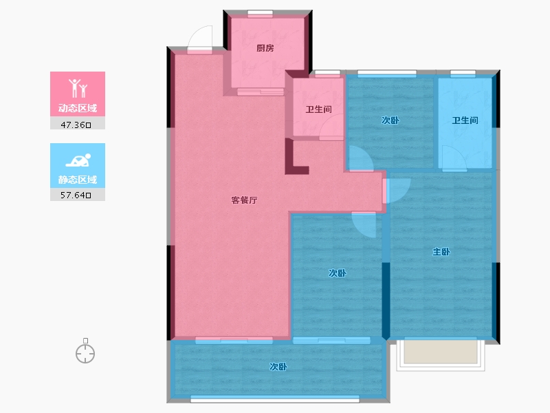 浙江省-金华市-永康一方万达广场-95.20-户型库-动静分区