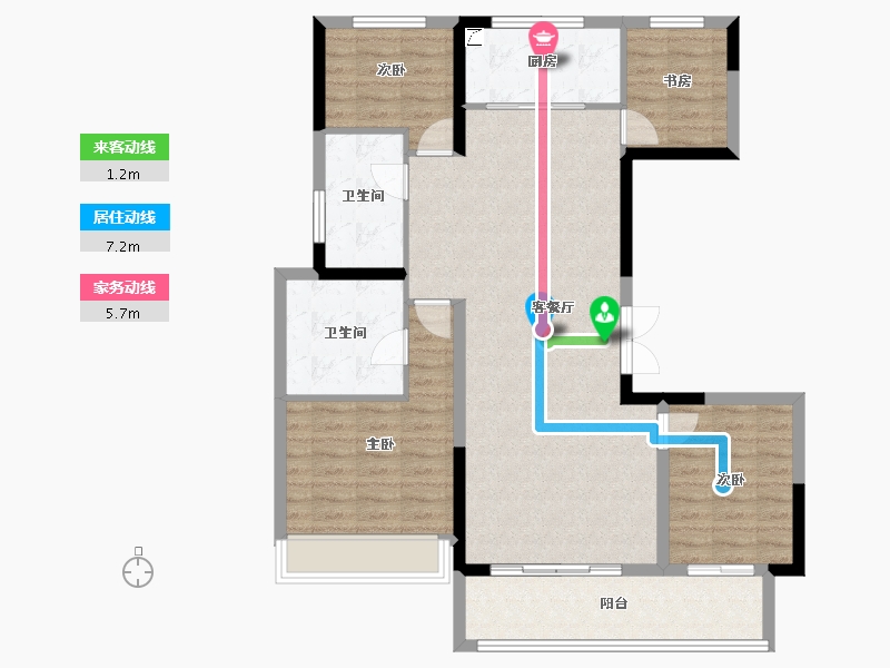 浙江省-台州市-金茂临江上城-103.20-户型库-动静线