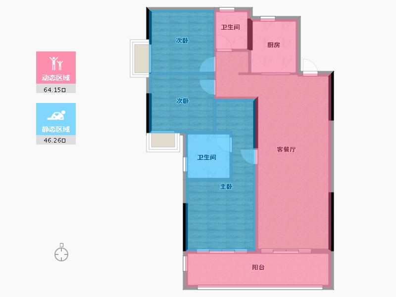 浙江省-金华市-永康一方万达广场-100.00-户型库-动静分区