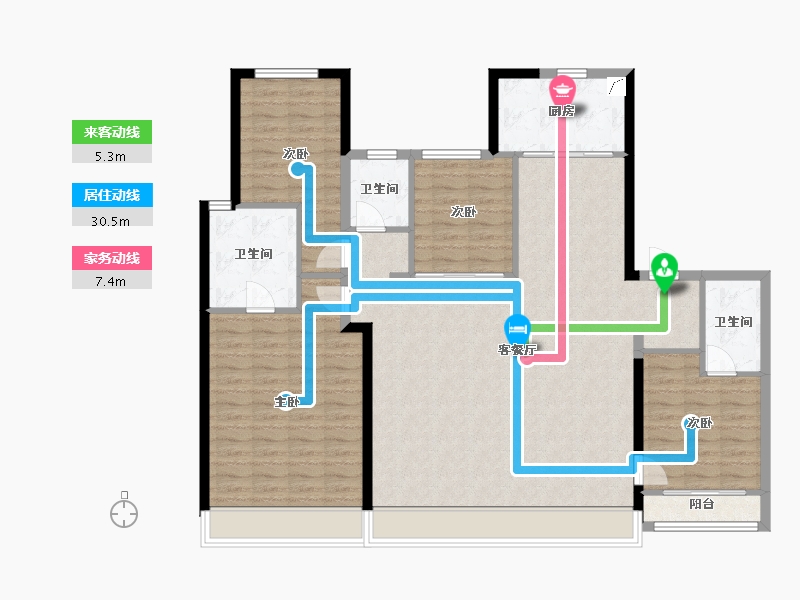 陕西省-西安市-中粮·奥体壹号-136.26-户型库-动静线