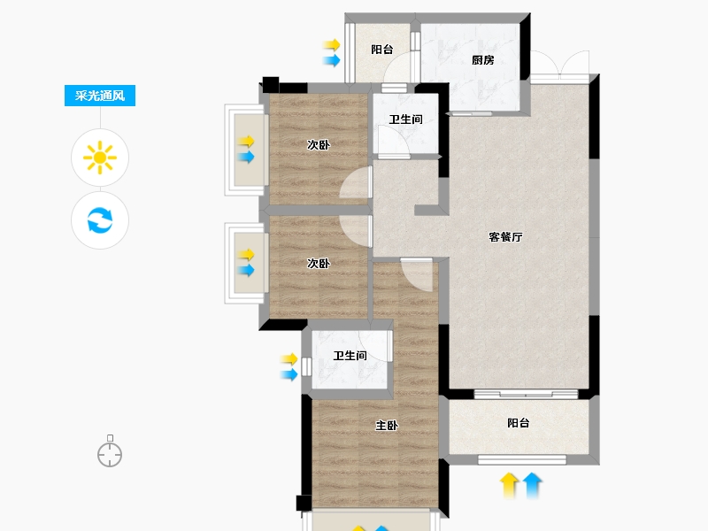 重庆-重庆市-中交锦悦-72.18-户型库-采光通风