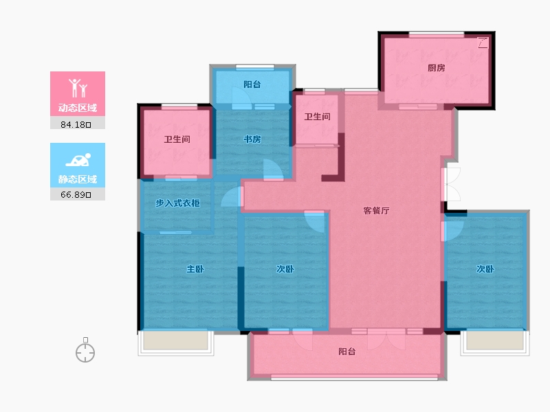 陕西省-西安市-世园·林语-134.85-户型库-动静分区