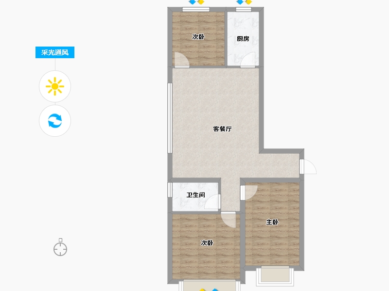 山东省-烟台市-万光山海城B区御山海-75.99-户型库-采光通风