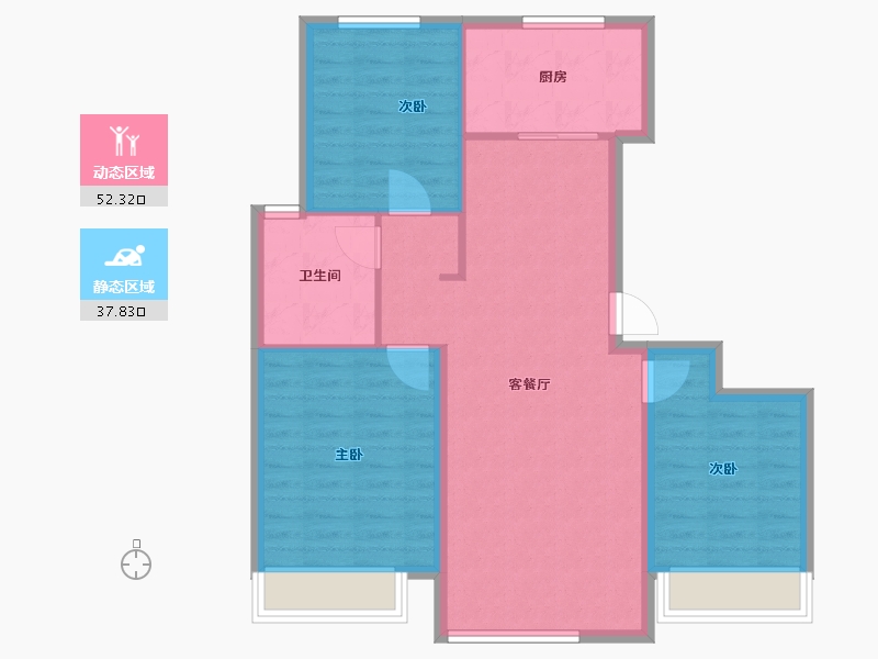 山东省-烟台市-万光山海城B区御山海-81.60-户型库-动静分区