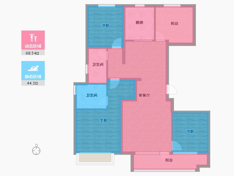 山东省-青岛市-金茂智慧国际城-100.05-户型库-动静分区