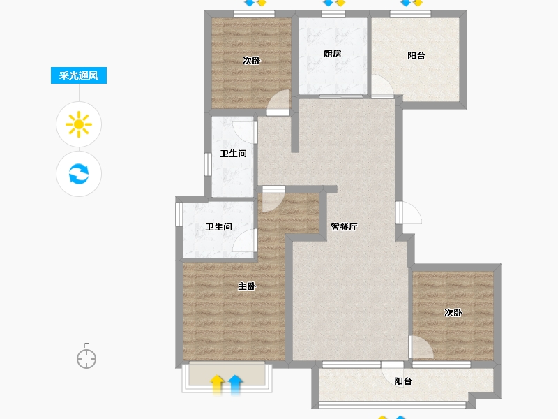 山东省-青岛市-金茂智慧国际城-100.05-户型库-采光通风