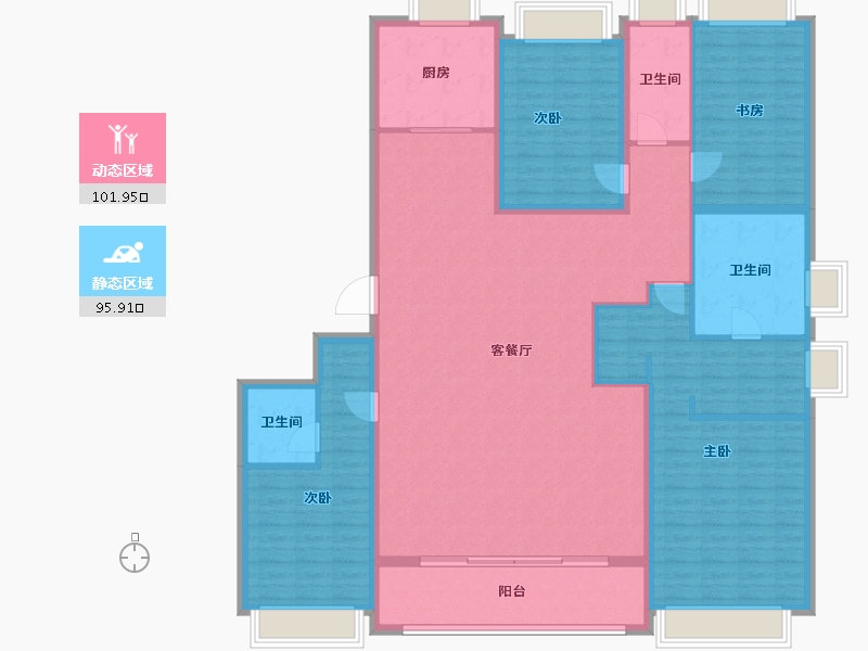 浙江省-温州市-万科翡翠天地-181.11-户型库-动静分区