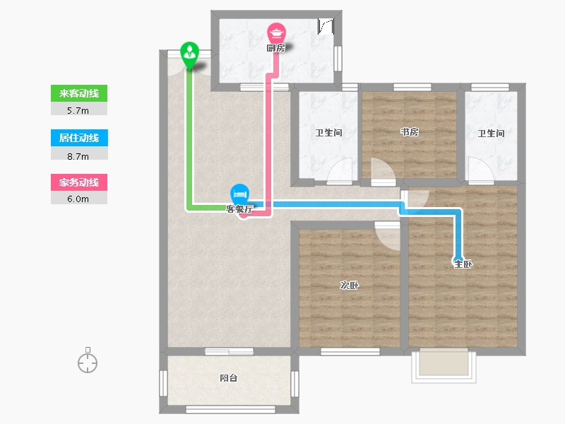 江苏省-徐州市-悦景华府-95.47-户型库-动静线