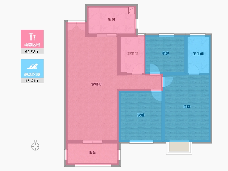 江苏省-徐州市-悦景华府-95.47-户型库-动静分区